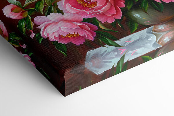 Painting of pink flowers in a vase Painting of pink flowers in a vase