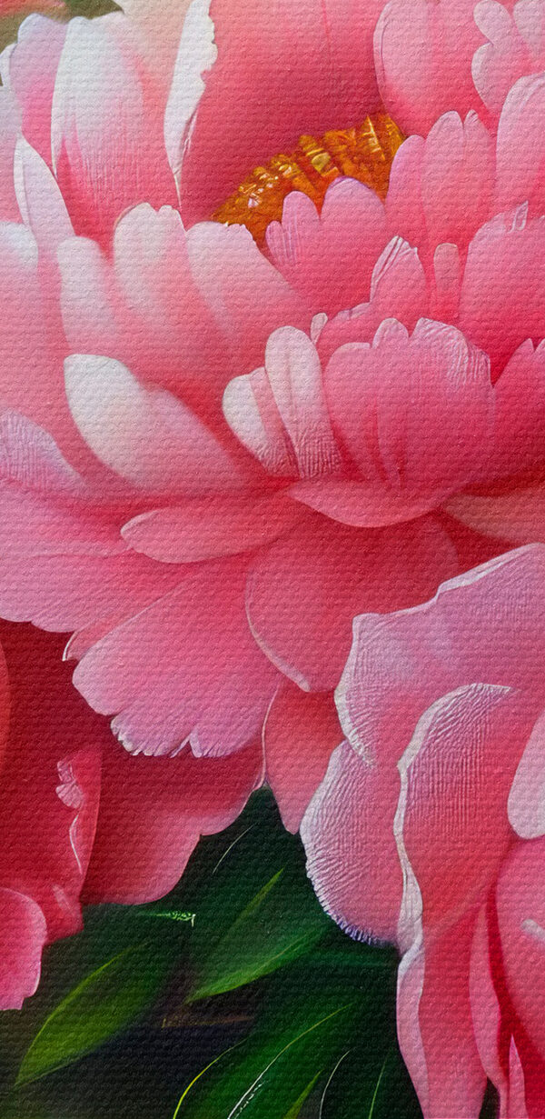 Painting of pink flowers in a vase Painting of pink flowers in a vase