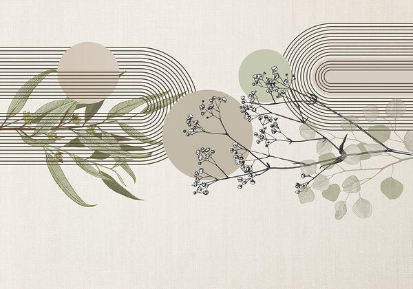 Diseño botánico con elementos abstractos Diseño botánico con elementos abstractos