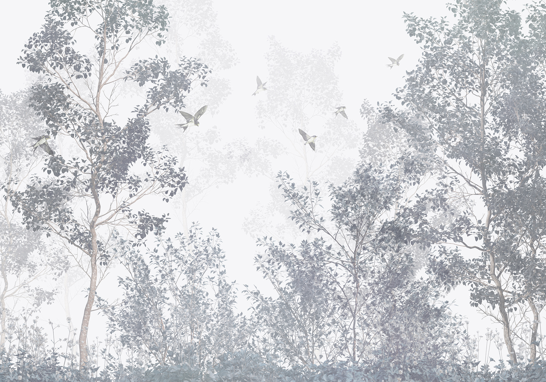 Birds flying in the sky