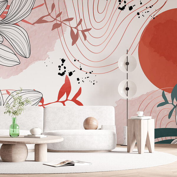 Diseño floral en blanco y rojo Diseño floral en blanco y rojo