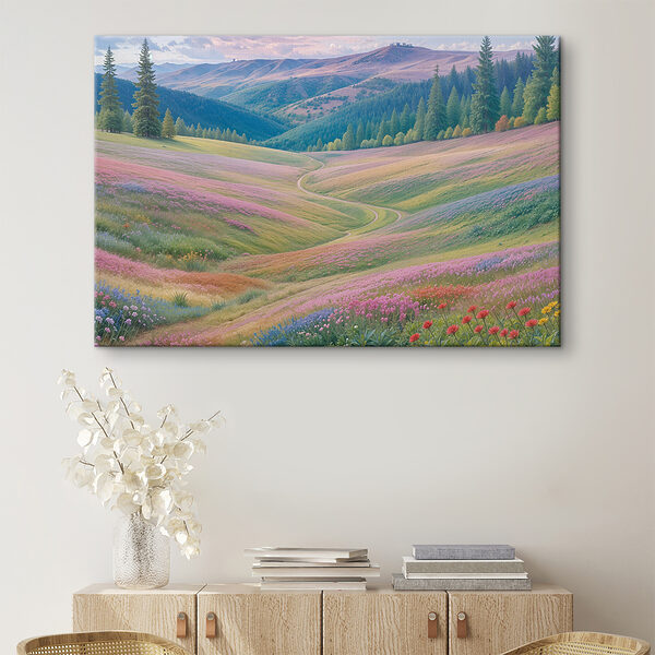 Paisaje con colinas y flores Cuadros Paisaje con colinas y flores