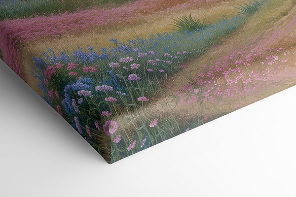 Landscape with hills and flowers