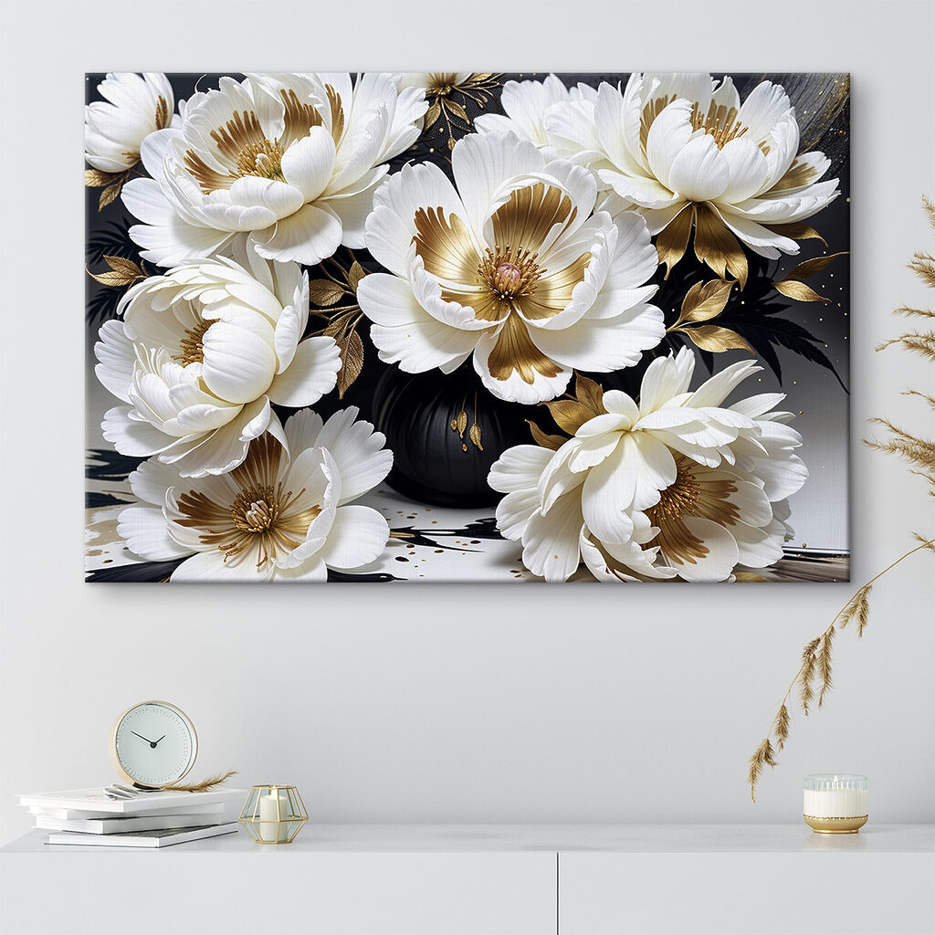 Elegant floral arrangement in black vase Elegant floral arrangement in black vase