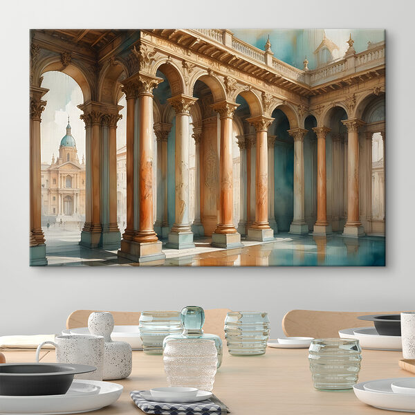 Cuadros Edificio con columnas y un estanque (SKU: s39513) Cuadros Cuadros Edificio con columnas y un estanque (SKU: s39513)