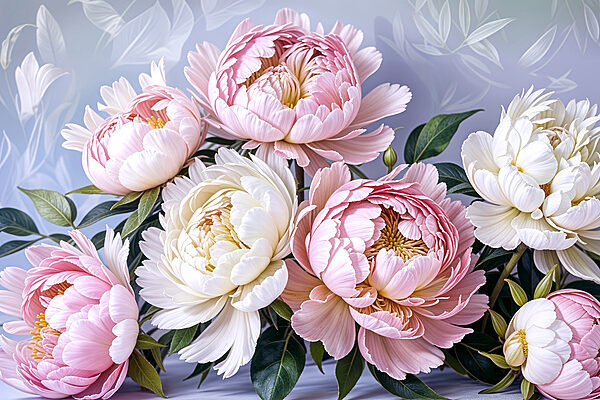 Group of pink and white flowers