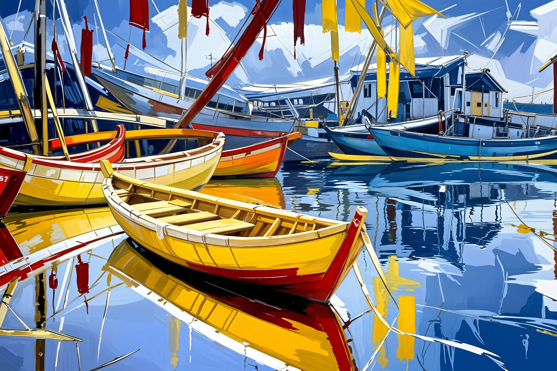 Group of boats on water