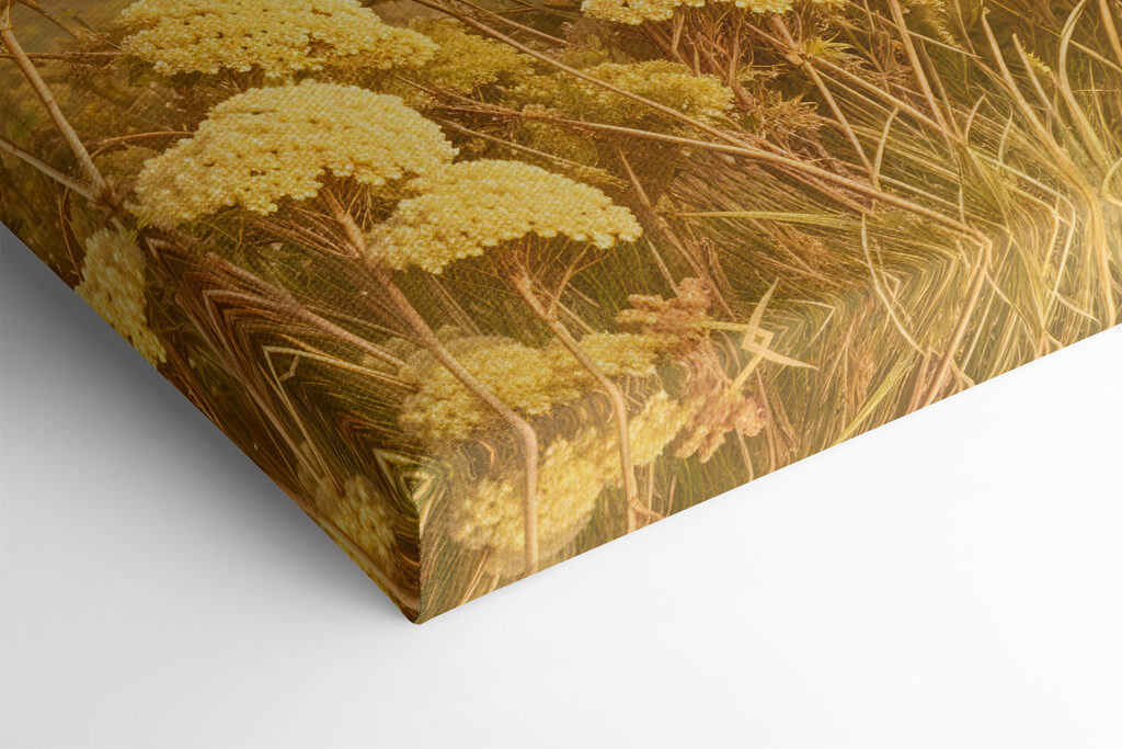 Group of flowers under a stone walkway
