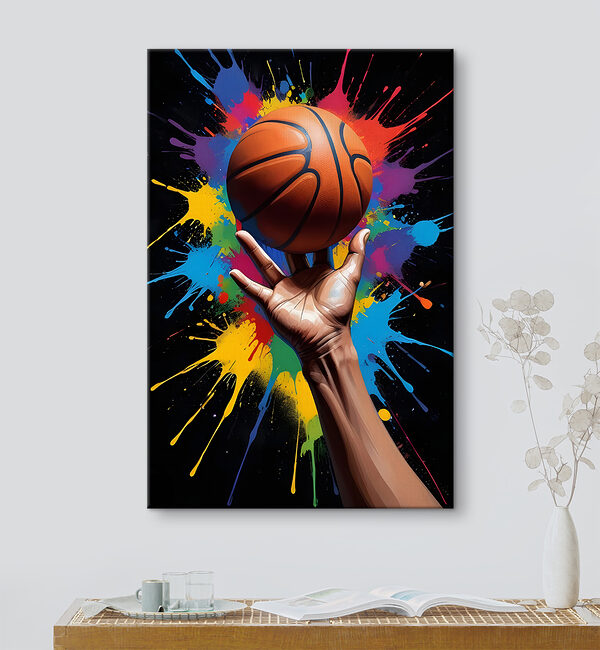 Cuadros Cuadros Mano sosteniendo una pelota de baloncesto (SKU: s39529)