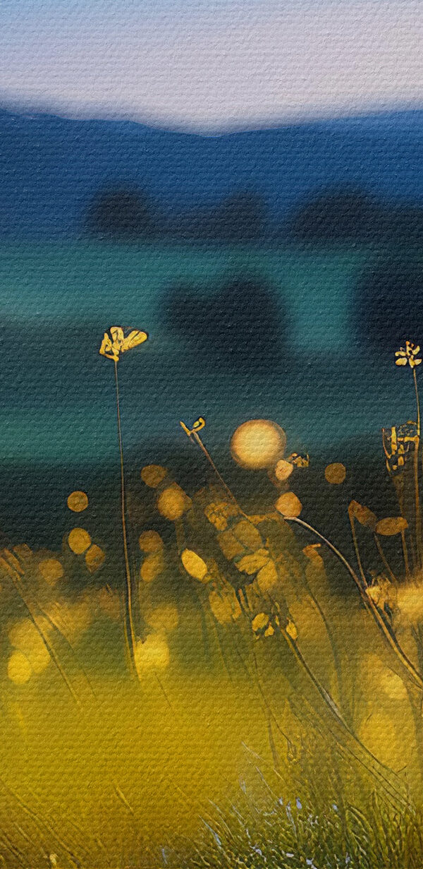 Field of fireflies at night Field of fireflies at night