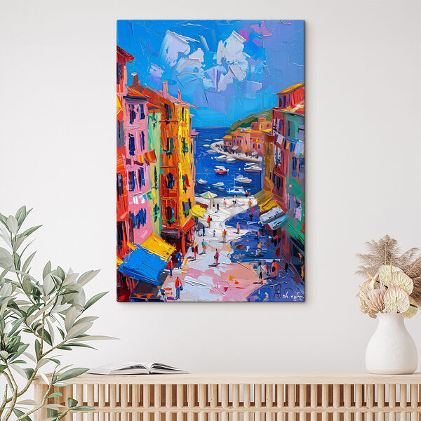 Cuadros Cuadro de una ciudad con barcos y gente (SKU: s39627) Cuadros Cuadros Cuadro de una ciudad con barcos y gente (SKU: s39627)