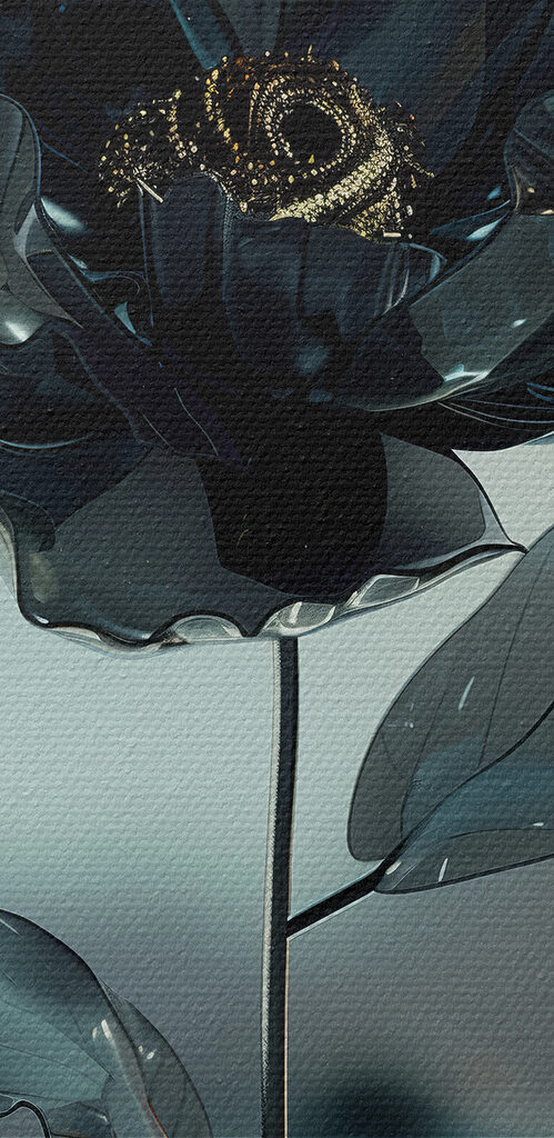 Black flower in water