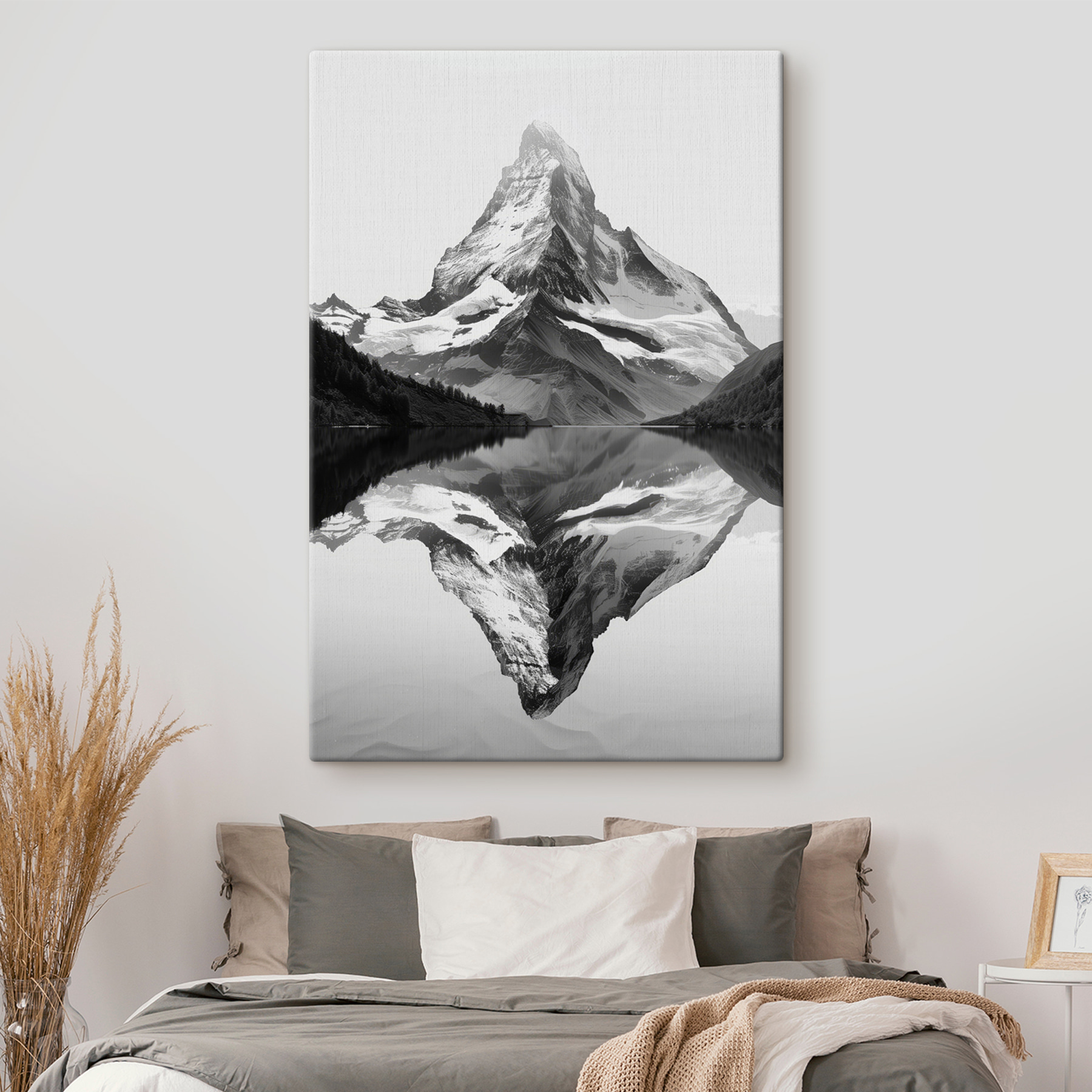 Mountain with a lake and trees Mountain with a lake and trees