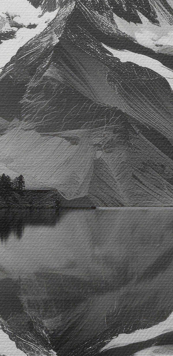 Mountain with a lake and trees Mountain with a lake and trees