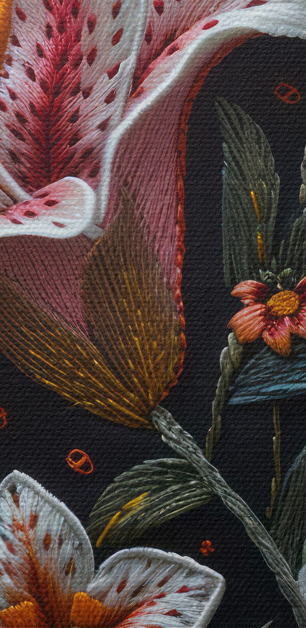 Close up of a fabric with flowers
