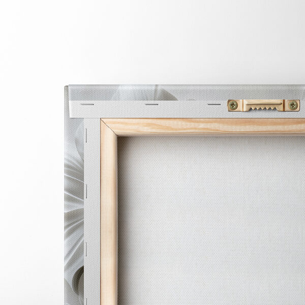 White wall with flowers and leaves