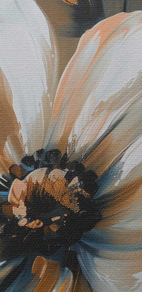 Painting of flowers on a grey background Painting of flowers on a grey background
