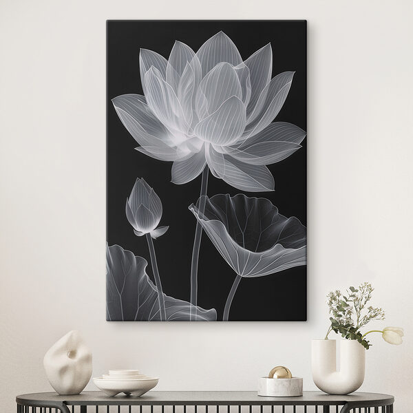 Flower with leaves and a flower bud Flower with leaves and a flower bud