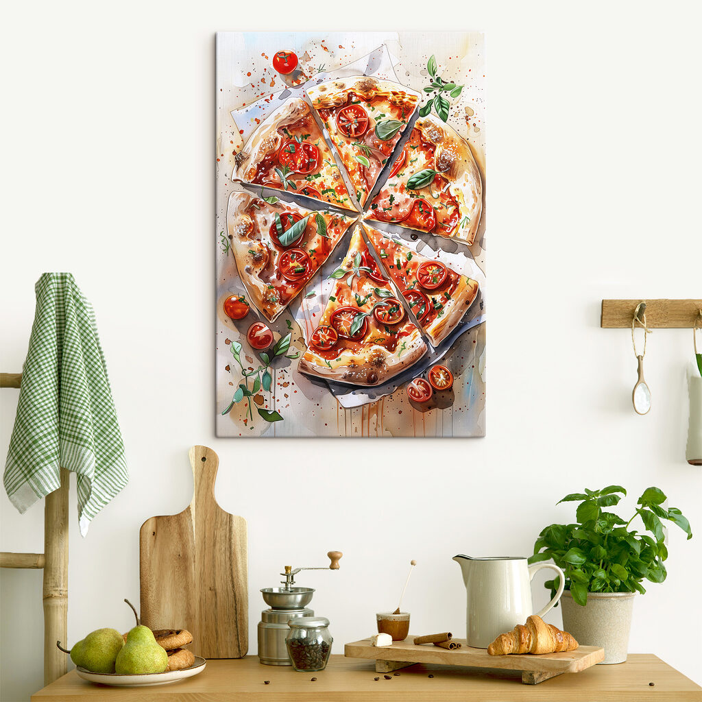 Watercolor of a pizza Watercolor of a pizza