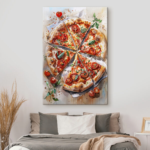 Watercolor of a pizza Watercolor of a pizza