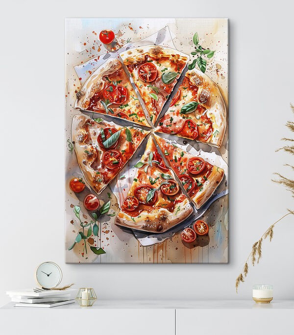 Watercolor of a pizza Watercolor of a pizza