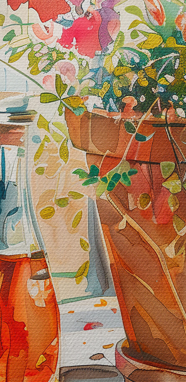 Watercolor painting of food and wine Watercolor painting of food and wine
