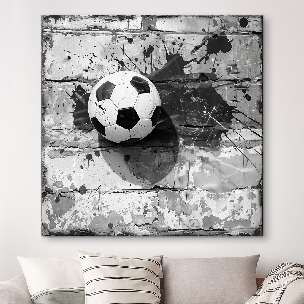 Football ball on a brick wall Football ball on a brick wall
