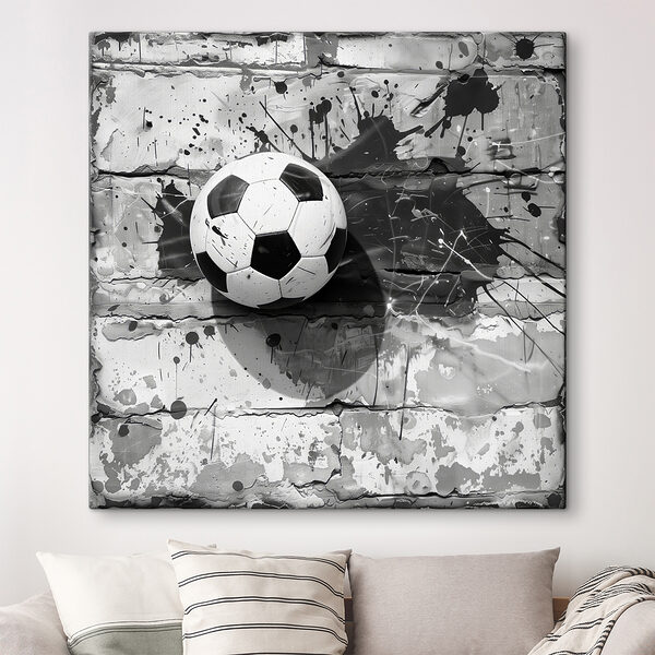 Football ball on a brick wall Football ball on a brick wall