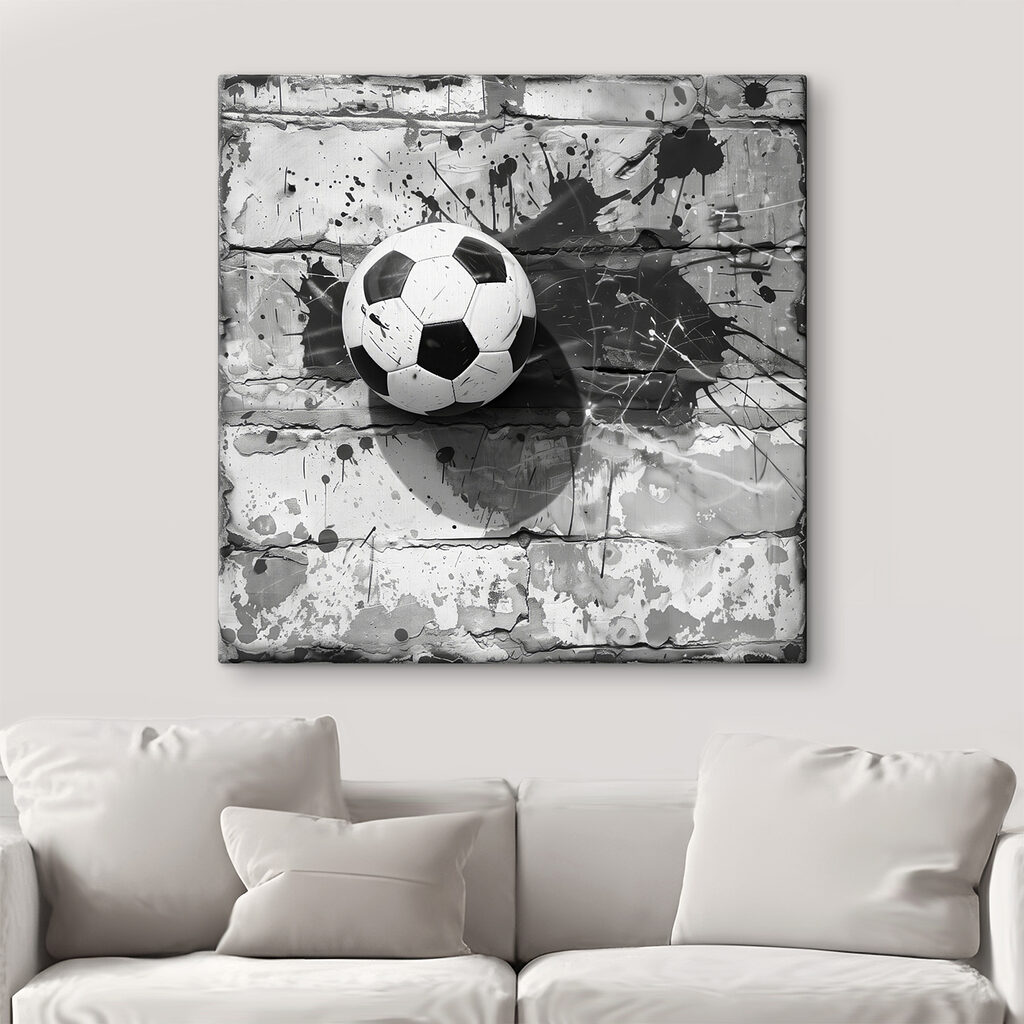 Football ball on a brick wall Football ball on a brick wall