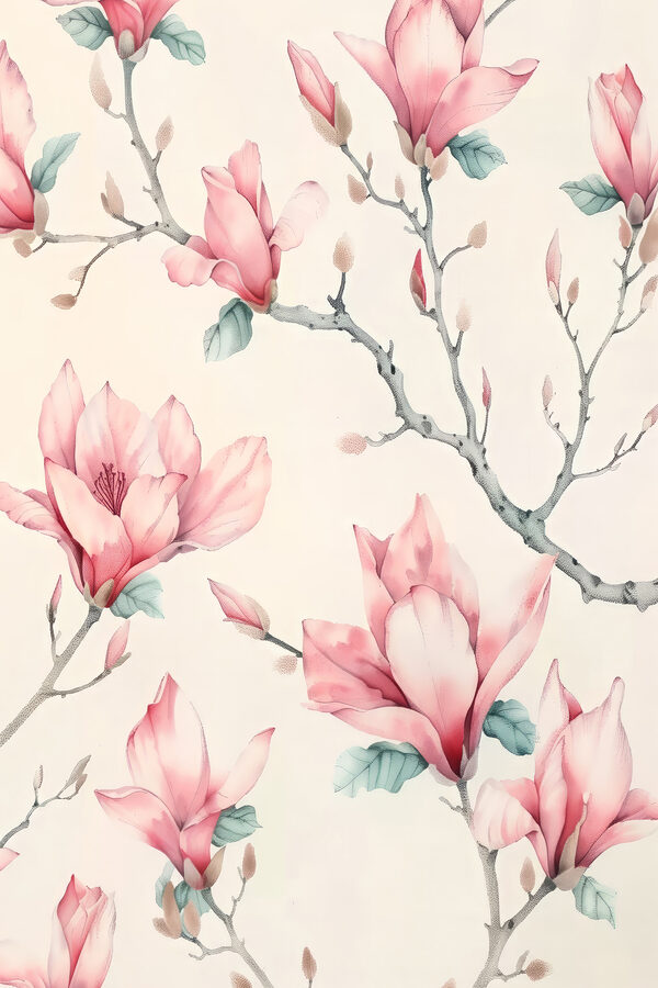Wallpaper with pink flowers Wallpaper with pink flowers