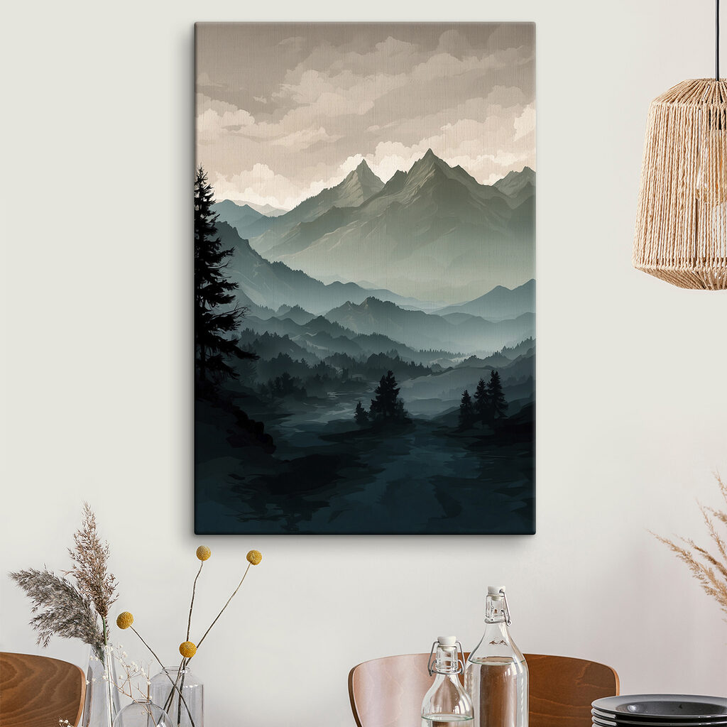 Landscape of mountains and trees Landscape of mountains and trees