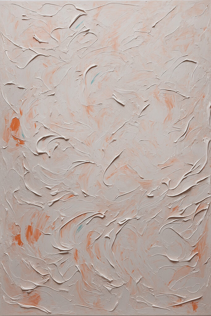 White and orange paint on a white surface