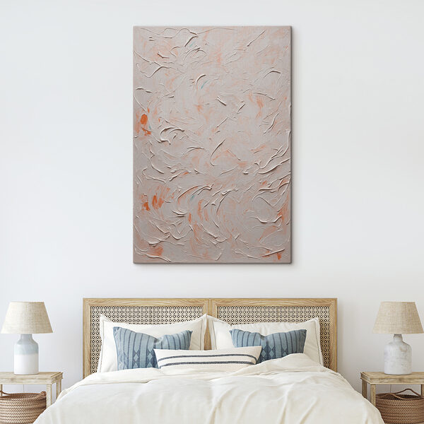 White and orange paint on a white surface