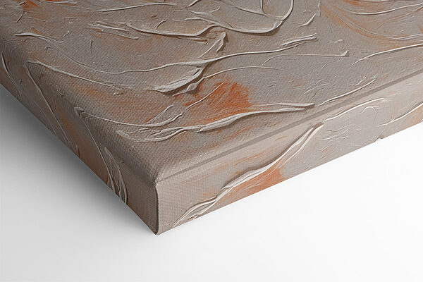 White and orange paint on a white surface