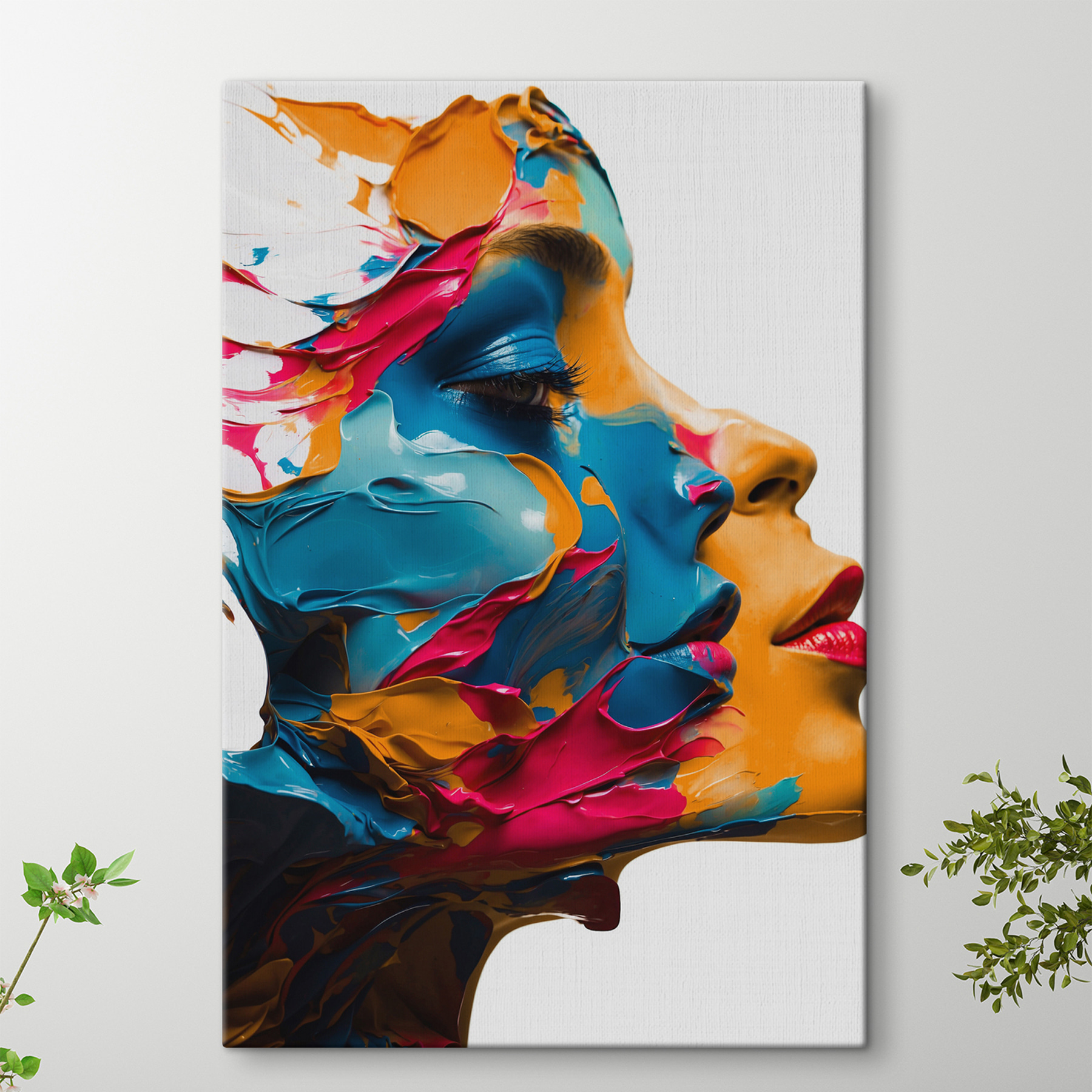 Woman with paint on her face