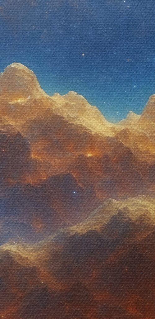 Mountain range with stars and a blue sky Mountain range with stars and a blue sky