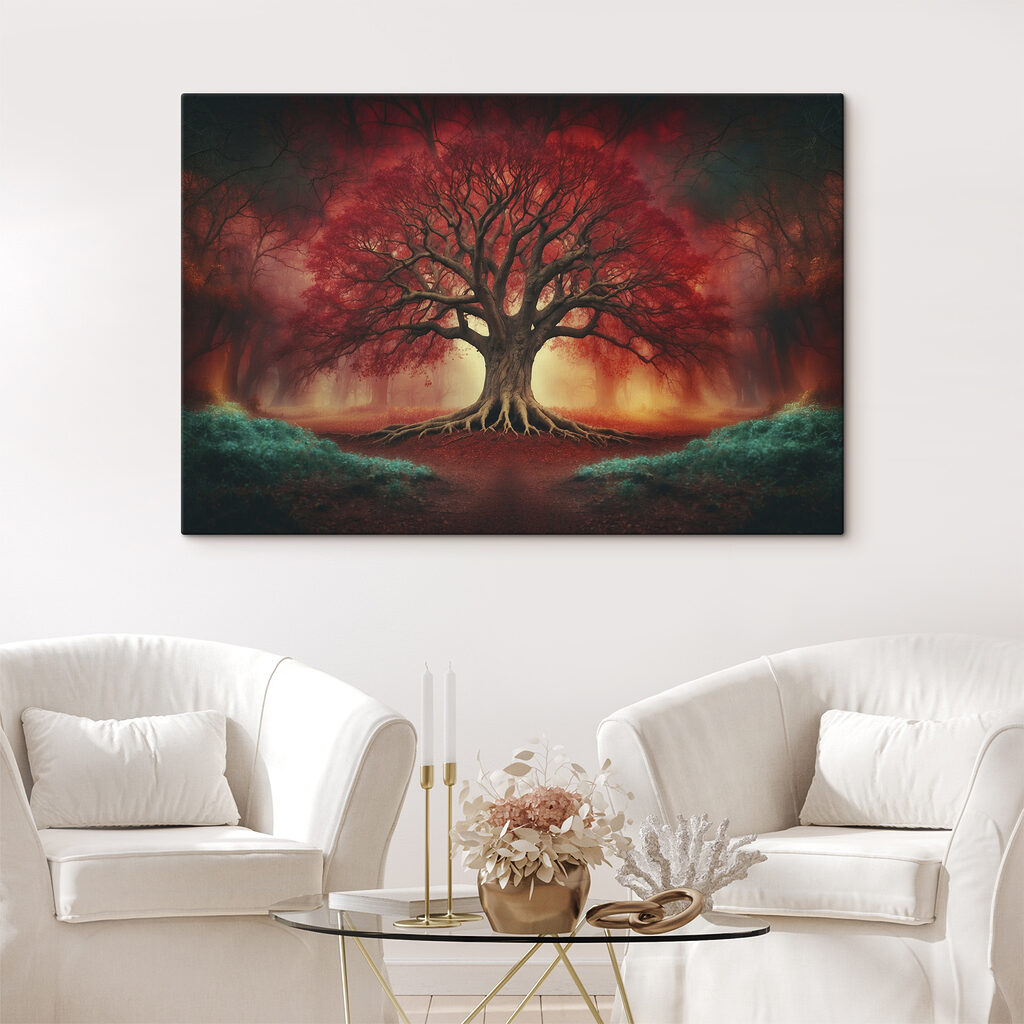 Large tree with red leaves Large tree with red leaves