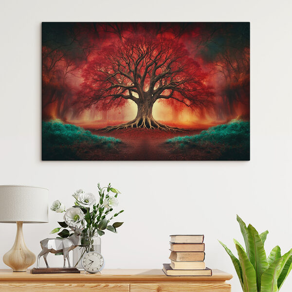 Large tree with red leaves Large tree with red leaves