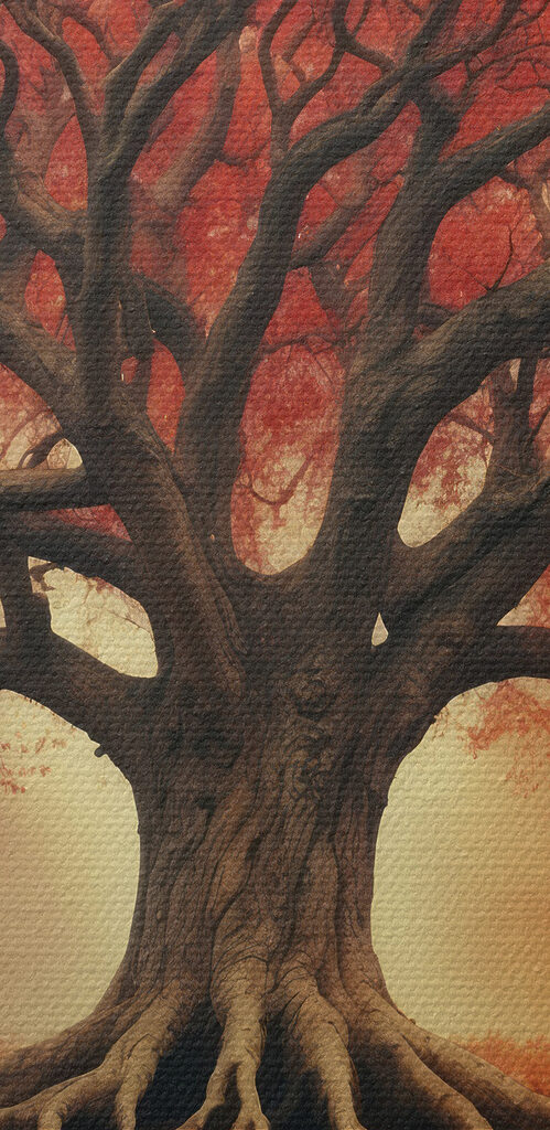 Large tree with red leaves Large tree with red leaves