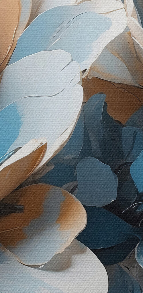 Group of blue and white flowers