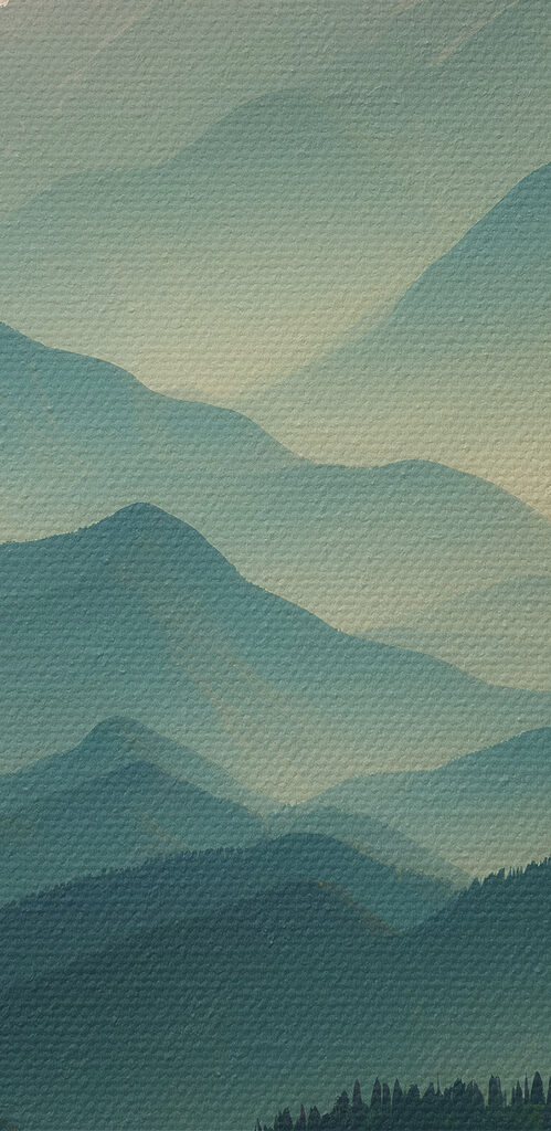 Mountain range with trees and clouds Mountain range with trees and clouds