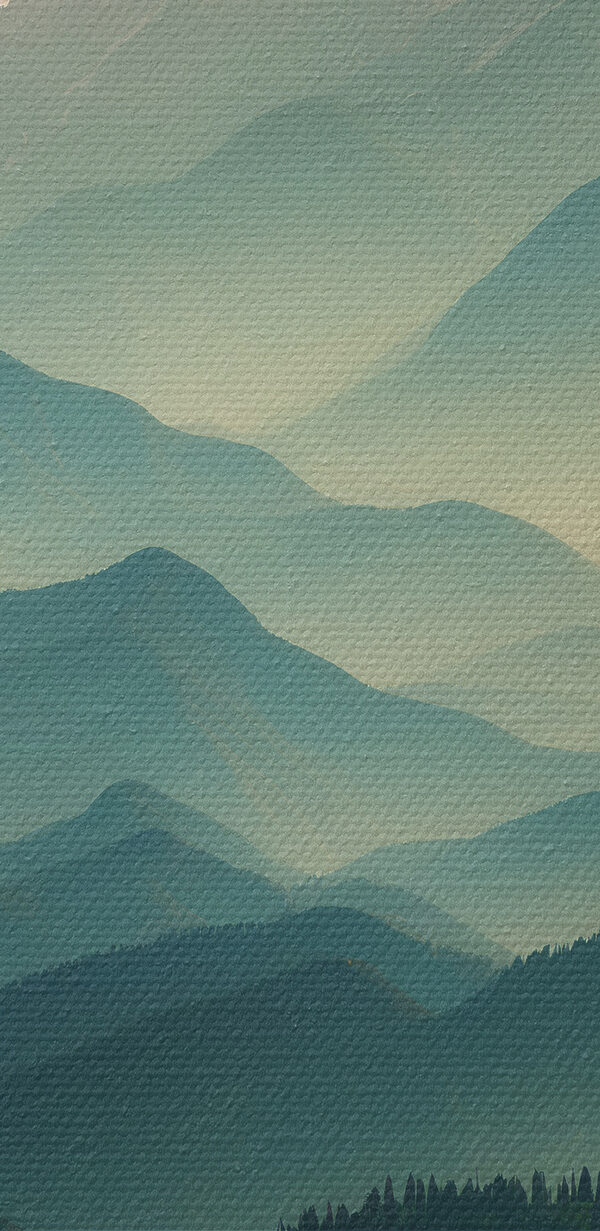 Mountain range with trees and clouds Mountain range with trees and clouds