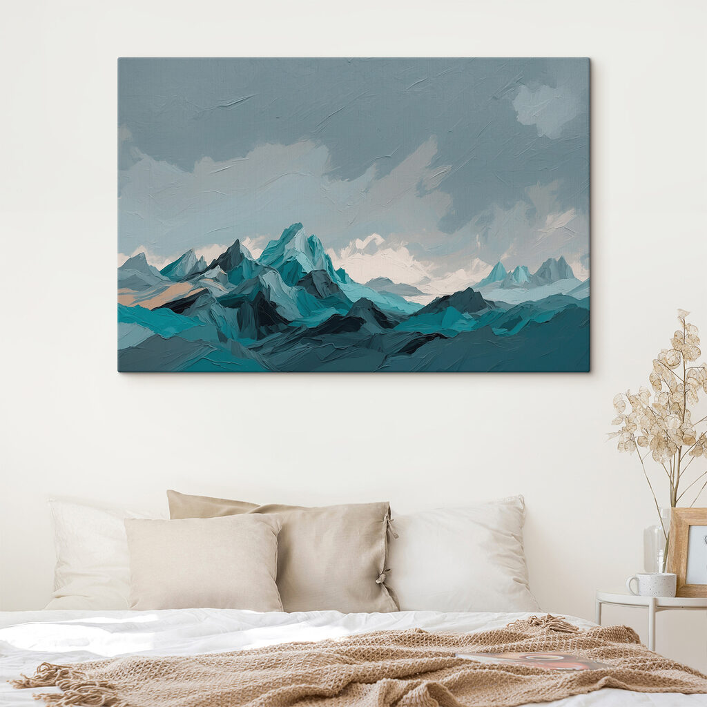 Painting of mountains and clouds Painting of mountains and clouds