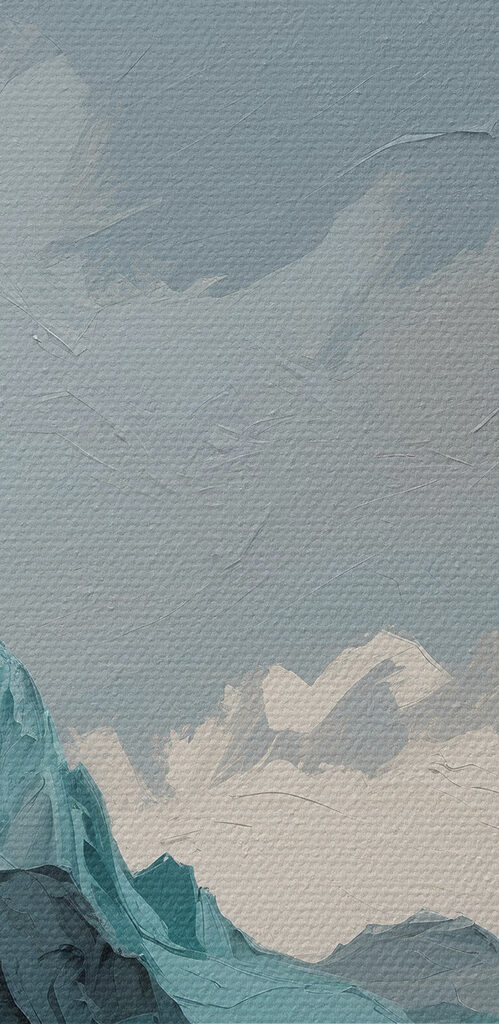 Painting of mountains and clouds Painting of mountains and clouds