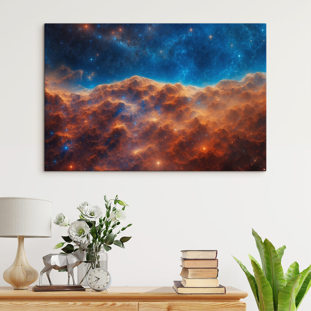 Mountain range with stars and a blue sky Mountain range with stars and a blue sky