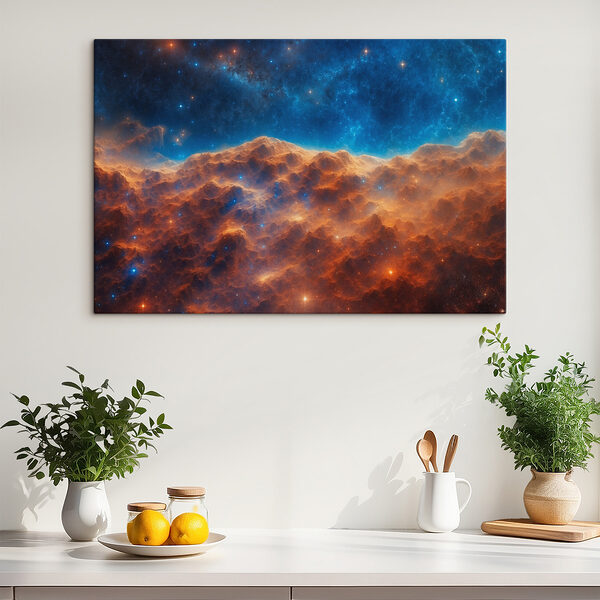 Mountain range with stars and a blue sky Mountain range with stars and a blue sky