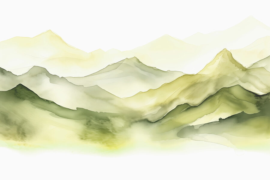 Pintura de una cordillera