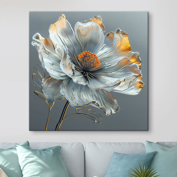 Cuadros Flor metalizada con reflejos anaranjados (SKU: s39721) Cuadros Cuadros Flor metalizada con reflejos anaranjados (SKU: s39721)