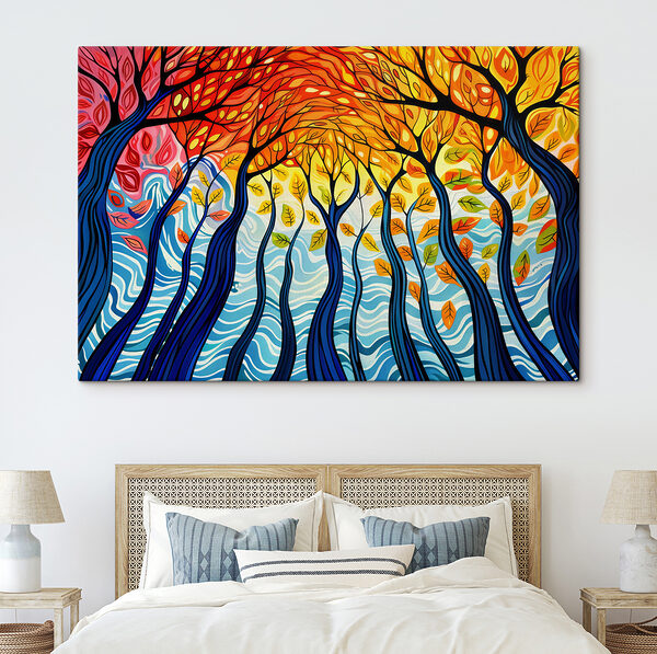 Cuadros Cuadro de un árbol colorido con muchas ramas y hojas (SKU: s39723) Cuadros Cuadros Cuadro de un árbol colorido con muchas ramas y hojas (SKU: s39723)