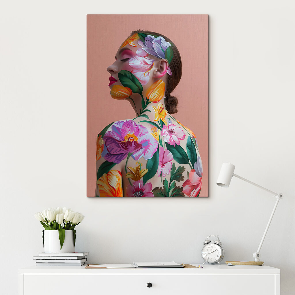 Woman with flowers on her body Woman with flowers on her body
